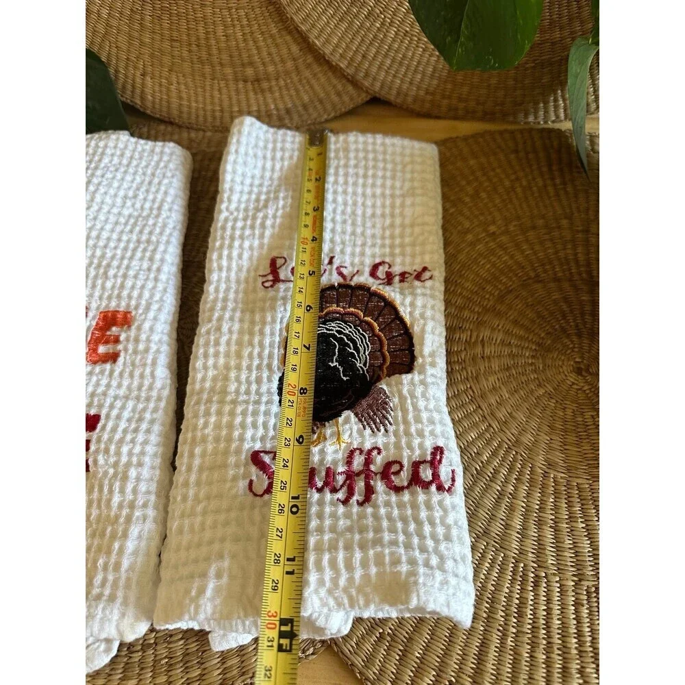 Two Thanksgiving kitchen towels